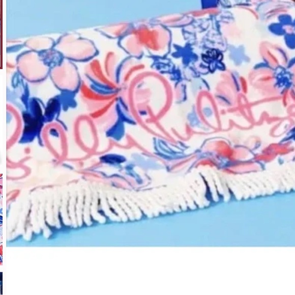 NWT/NIP Lilly Pulitzer Beach Towel Resort White Party Like a Lobster 30Wx60L - Picture 7 of 8